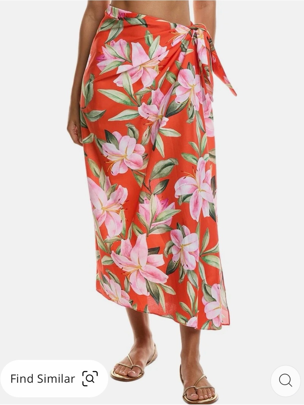 Mara Hoffman Izzi Midi Skirt Flora Cover Up Coastal Beach 100% Organic Cotton M